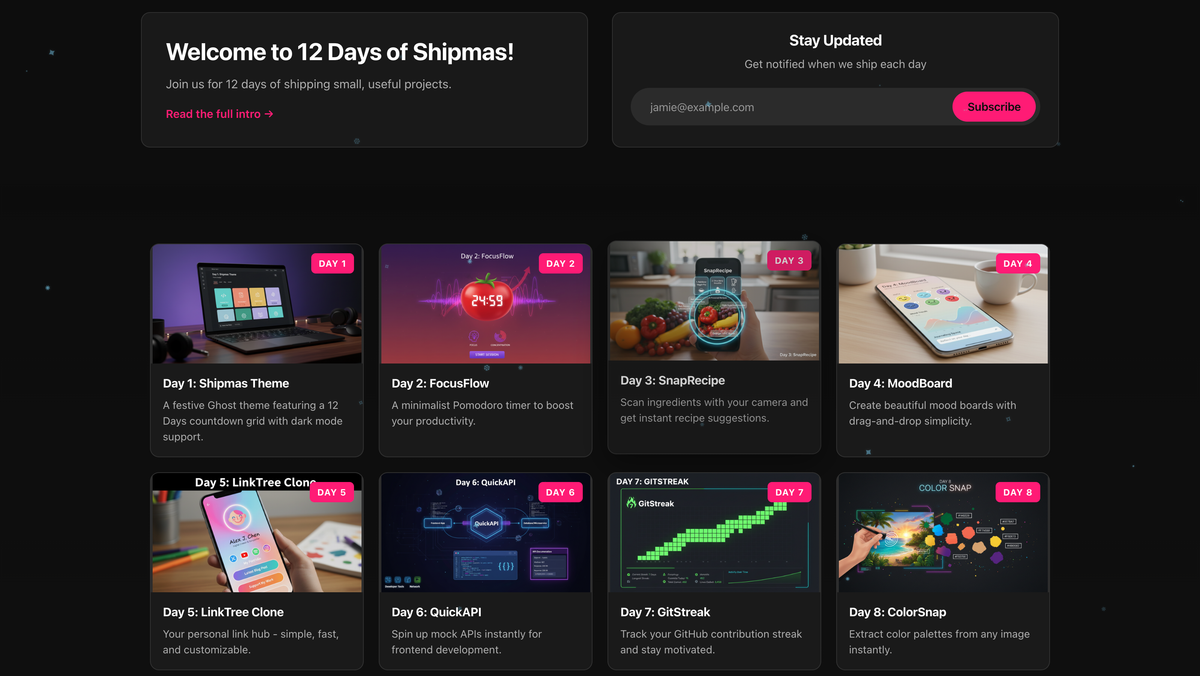 Day 1: Shipmas Ghost Theme